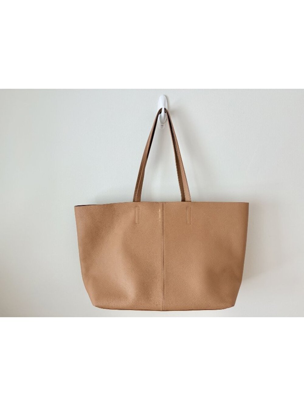 MAISON de SABRÉ Large Leather Snap Soft Tote Sand Lily